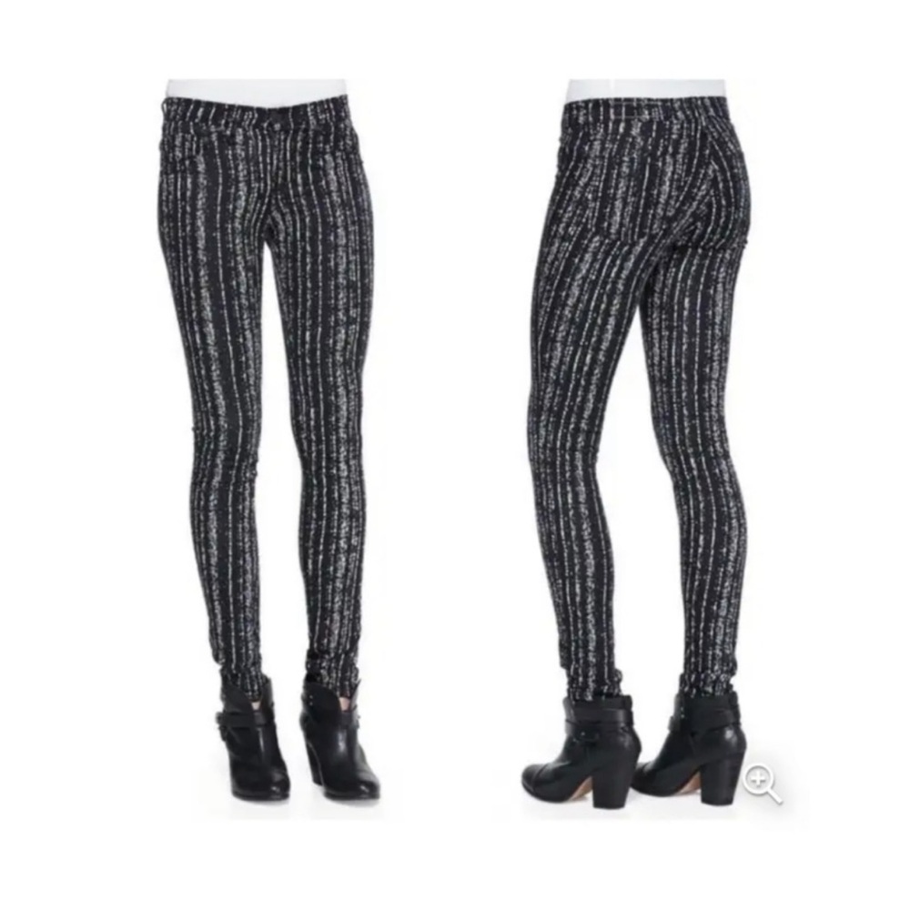 Rag & Bone Vertical Stripe Black And White Jean L… - image 1